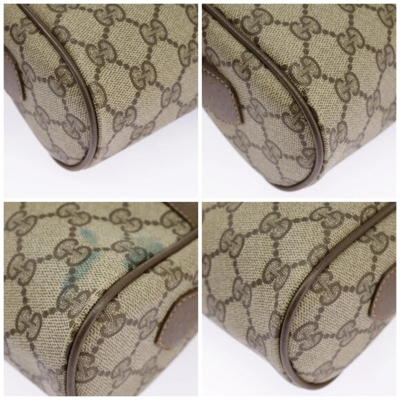 GUCCI GG Supreme Web Sherry Line Shoulder Bag PVC Beige - Picture 16 of 16